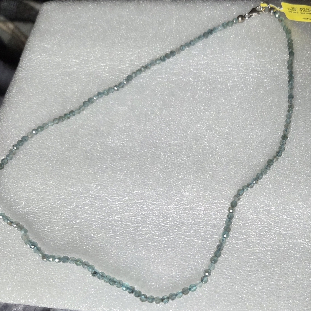 Delicate Paribe Apatite Aquamarine Bead Necklace -